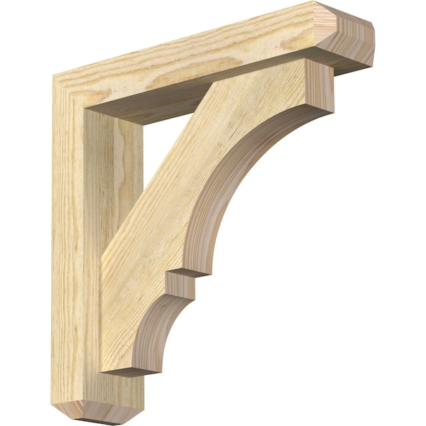 Ekena Millwork Balboa Craftsman Rough Sawn Bracket w/ Offset Brace, Douglas Fir, 4"W x 16"D x 16"H BKT0402X16X16BOA04RDF - main